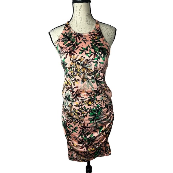 Athleta Strappy Back Ruched Floral Dress Size Small Swim Fabric - Picture 2 of 8